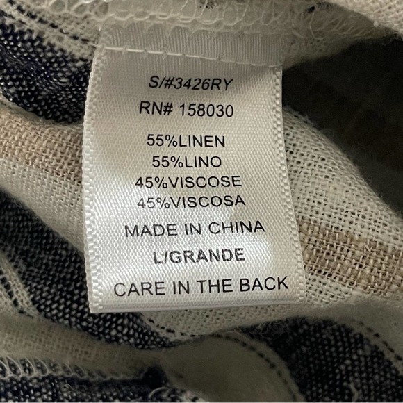 Love tree boho‎ linen blend jumpsuit size large - Picture 6 of 9